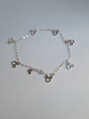 Sterling Silver Mickey Charm Bracelet - Silver Women's Jewelry